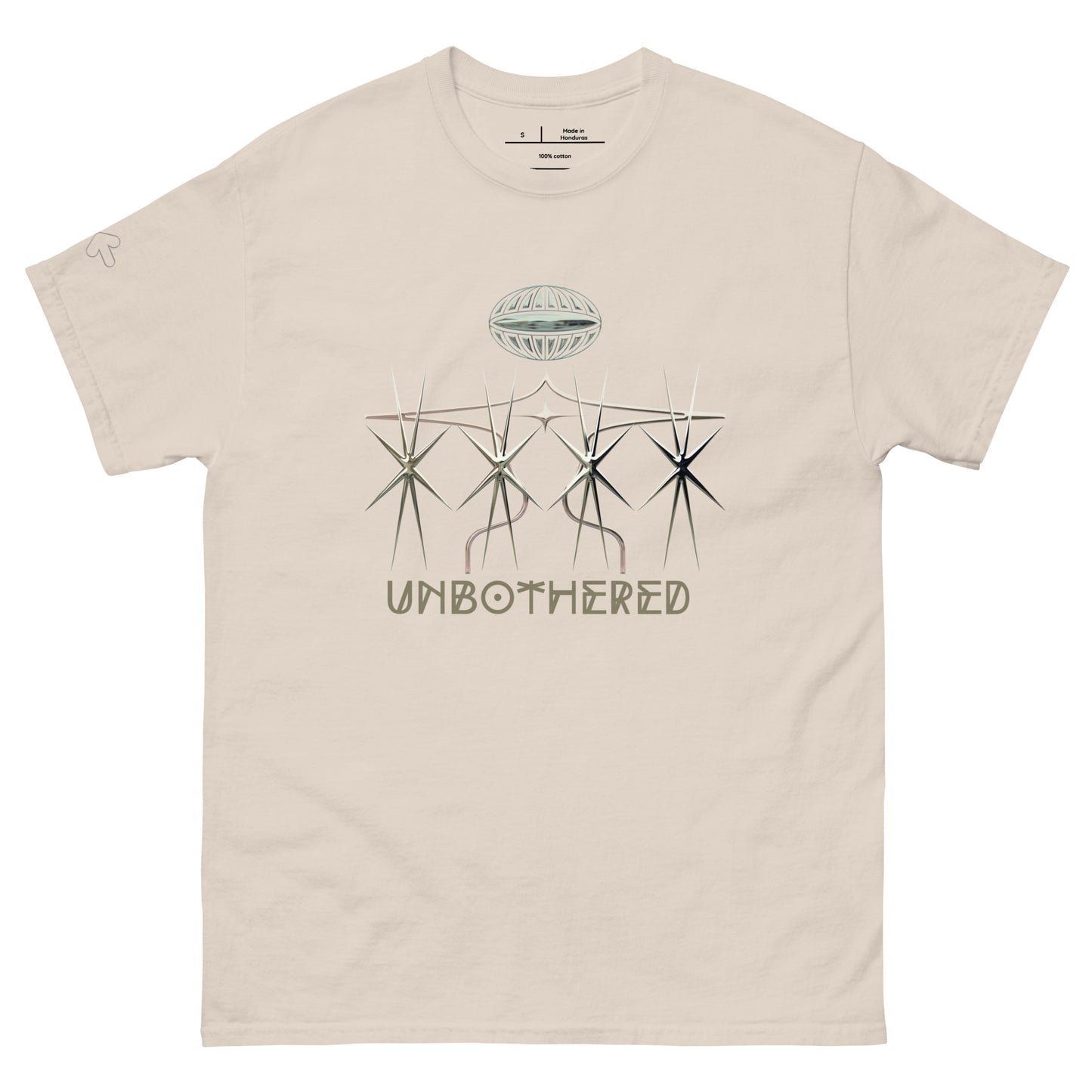 UNBOTHERED Unisex classic tee w/ right sleeve side print