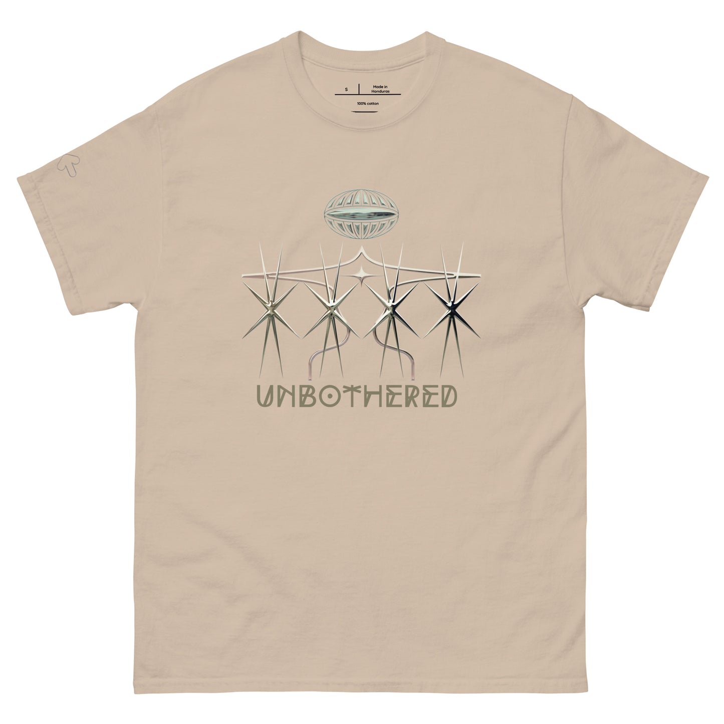 UNBOTHERED Unisex classic tee w/ right sleeve side print