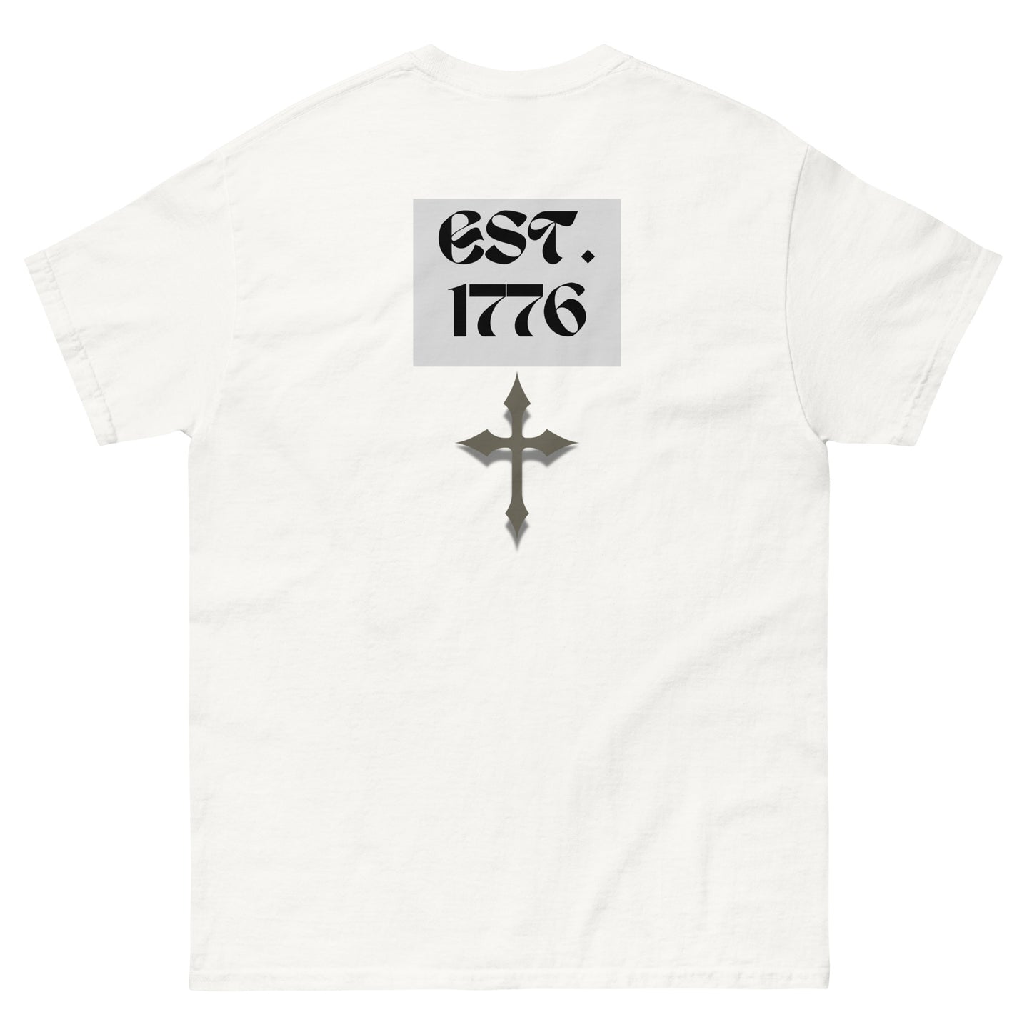 EST. 1776 Unisex classic tee(backside perspective)