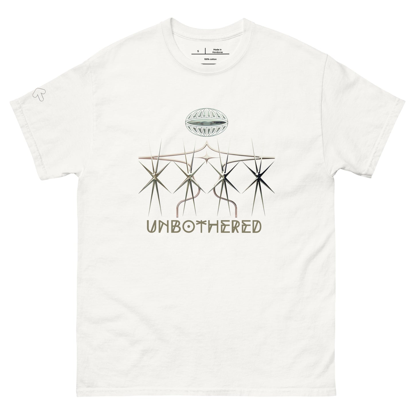 UNBOTHERED Unisex classic tee w/ right sleeve side print