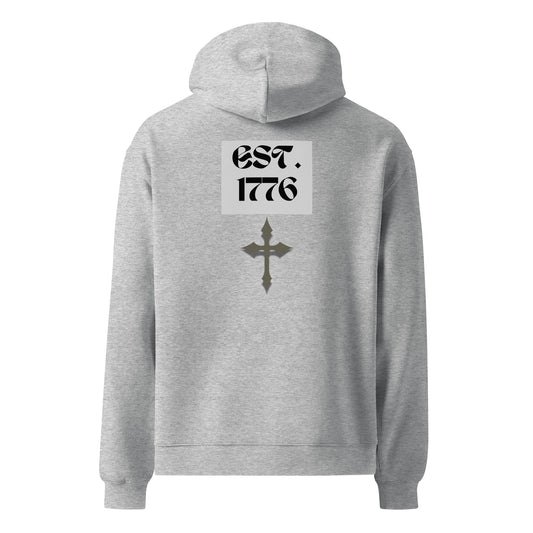 EST. 1776 Unisex oversized hoodie(back side perspective)